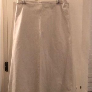 Banana Republic cream a line stretch cotton skirt
